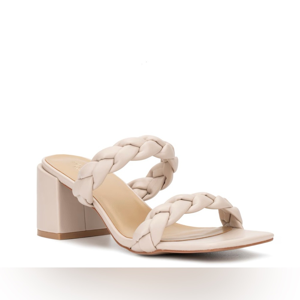 Beige Braided Torgeis Heel, Size 8